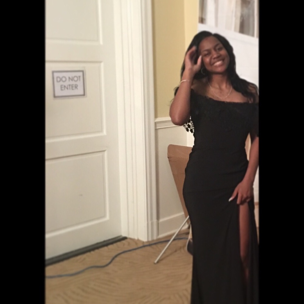 black gown